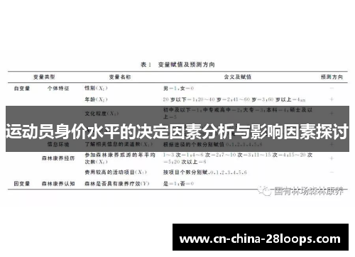 运动员身价水平的决定因素分析与影响因素探讨